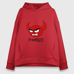 Женское худи Oversize хлопок FreeBSD демон