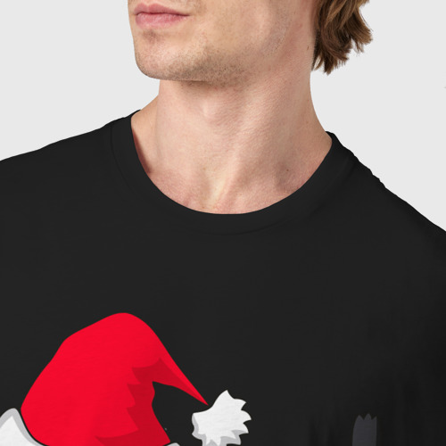Мужская футболка хлопок Панда DAB дед Мороз, цвет черный - фото 6