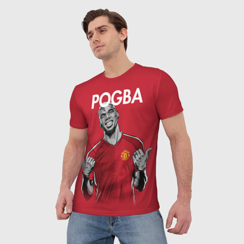 Мужская футболка 3D Pogba Manchester United, цвет 3D печать - фото 3