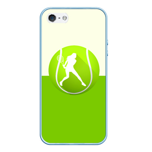 Чехол для iPhone 5/5S матовый Теннис, цвет голубой