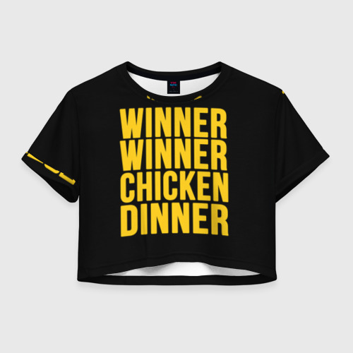 Женская футболка Crop-top 3D Winner winner chicken dinner, цвет 3D печать