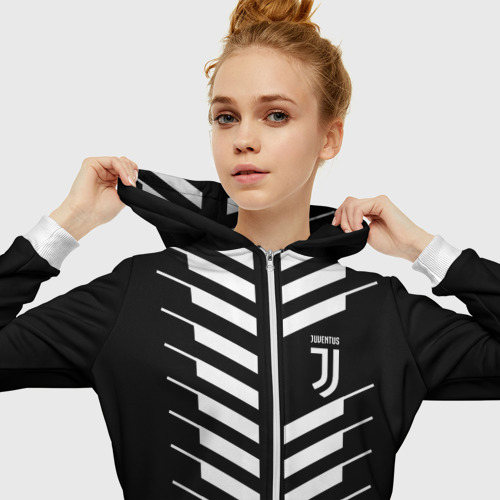 Женская толстовка 3D на молнии Juventus 2018 Creative #2, цвет белый - фото 5