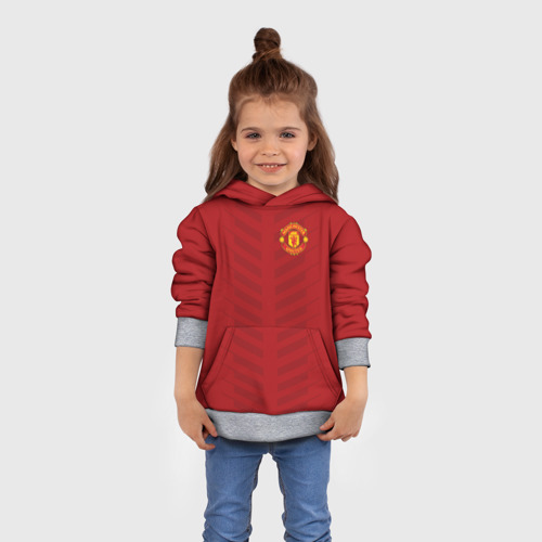 Детская толстовка 3D Manchester United Creative #1, цвет меланж - фото 4