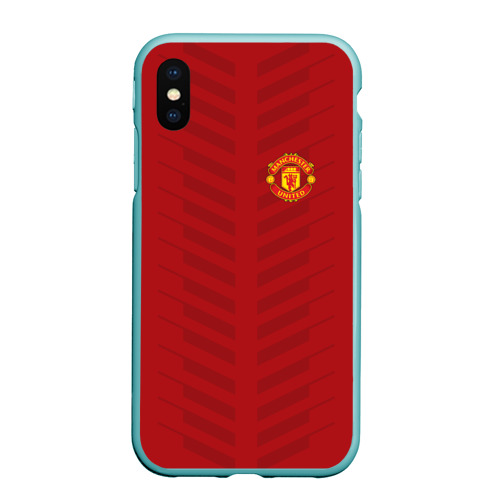 Чехол для iPhone XS Max матовый Manchester United Creative #1, цвет мятный