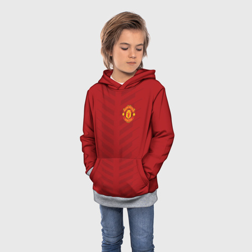 Детская толстовка 3D Manchester United Creative #1, цвет меланж - фото 3