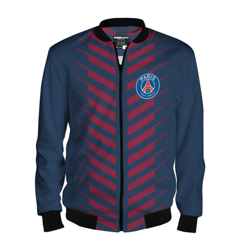 Мужской бомбер 3D PSG logo original uniform ПСЖ форма, цвет черный