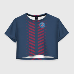 Женская футболка Crop-top 3D PSG logo original uniform ПСЖ форма