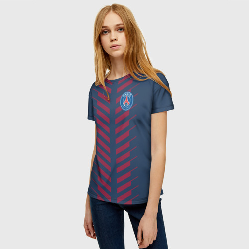 Женская футболка 3D PSG logo original uniform ПСЖ форма, цвет 3D печать - фото 3