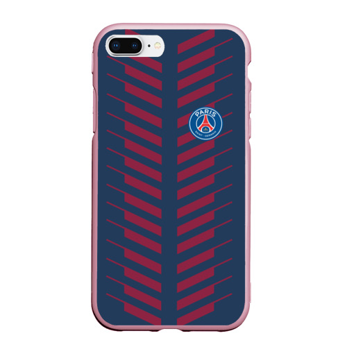 Чехол для iPhone 7Plus/8 Plus матовый PSG logo original uniform ПСЖ форма, цвет розовый