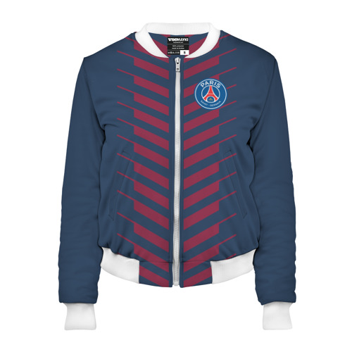 Женский бомбер 3D PSG logo original uniform ПСЖ форма, цвет белый