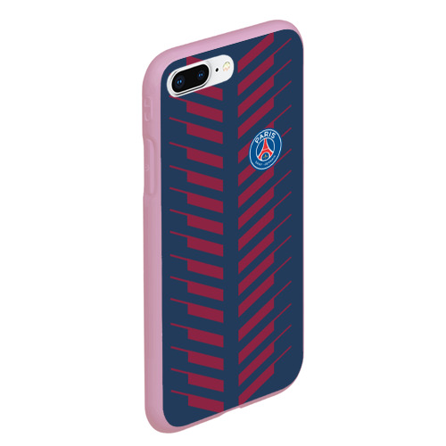 Чехол для iPhone 7Plus/8 Plus матовый PSG logo original uniform ПСЖ форма, цвет розовый - фото 3