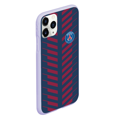 Чехол для iPhone 11 Pro матовый PSG logo original uniform ПСЖ форма, цвет светло-сиреневый - фото 3