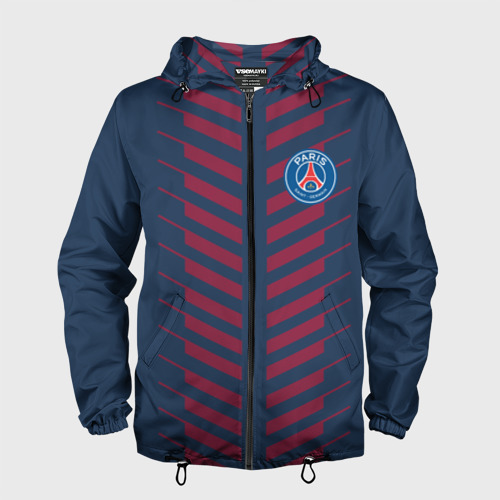 Мужская ветровка 3D PSG logo original uniform ПСЖ форма, цвет черный