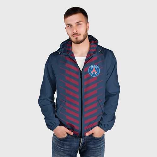 Мужская ветровка 3D PSG logo original uniform ПСЖ форма, цвет черный - фото 3