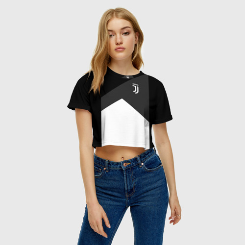 Женская футболка Crop-top 3D Juventus 2018 Original #8, цвет 3D печать - фото 3