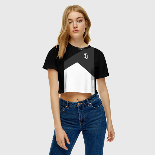 Женская футболка Crop-top 3D Juventus 2018 Original #8, цвет 3D печать - фото 4