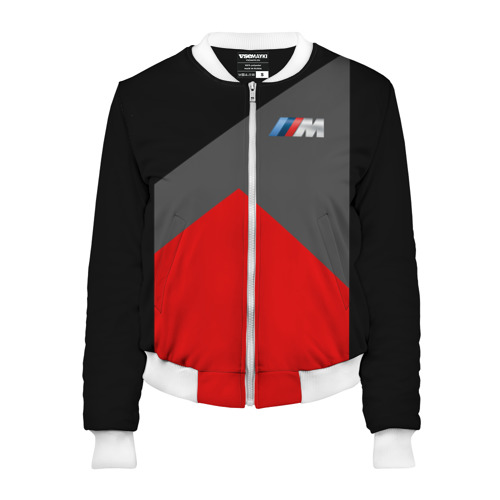 Женский бомбер 3D BMW 2018 SportWear #1, цвет белый