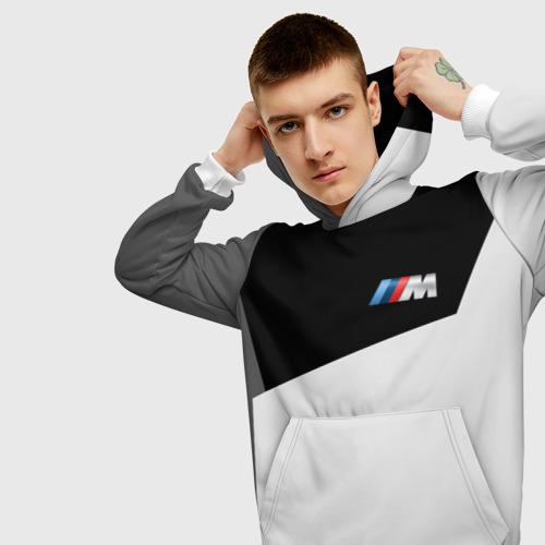 Мужская толстовка 3D BMW 2018 SportWear #5, цвет белый - фото 5