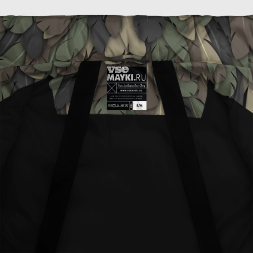 Женская зимняя куртка Oversize Камуфляж с перьями, цвет черный - фото 7