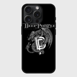 Чехол силиконовый для Apple iPhone 15 Pro матовый Deep Purple - black dragon