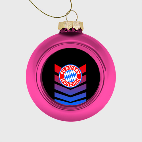 Стеклянный ёлочный шар Bayern Munchen Байерн Мюнхен, цвет розовый