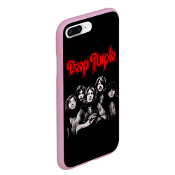 Чехол с принтом Deep Purple для любого человека, вид спереди №3. Цвет основы: розовый