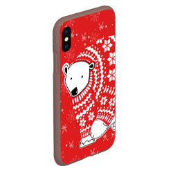 Чехол для iPhone XS Max матовый Белый медведь в свитере - фото 2