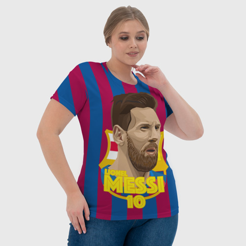 Женская футболка 3D Lionel Messi Barcelona, цвет 3D печать - фото 6