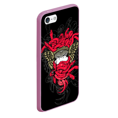 Чехол для iPhone 5/5S матовый Горгона Медуза, цвет розовый - фото 3