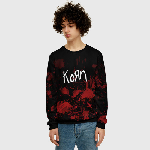 Мужской свитшот 3D с принтом Korn, фото на моделе #1