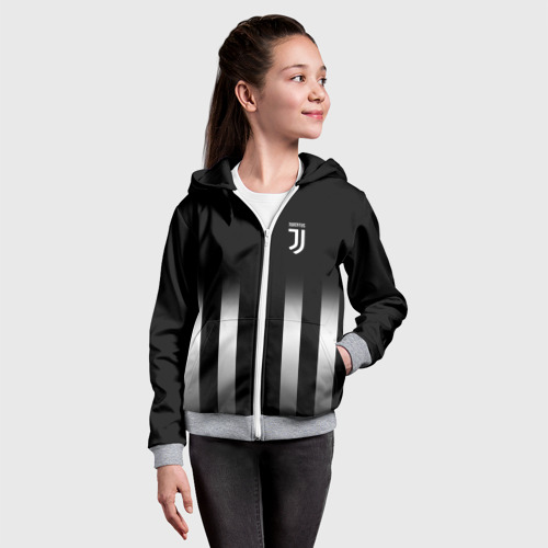 Детская толстовка 3D на молнии Juventus 2018 Line, цвет меланж - фото 4