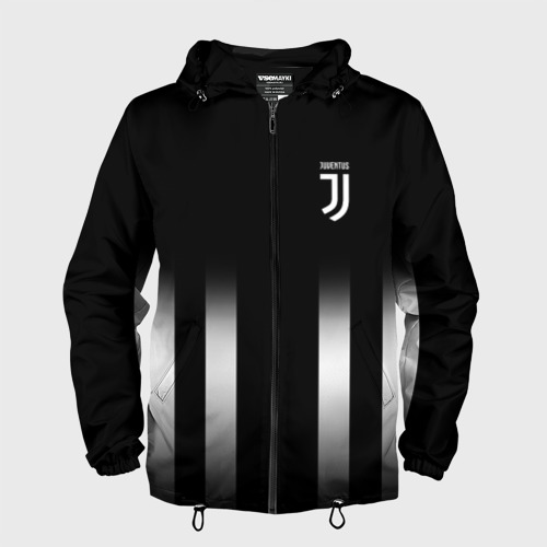 Мужская ветровка 3D Juventus 2018 Line, цвет черный