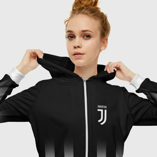 Женская толстовка 3D на молнии Juventus 2018 Line, цвет белый - фото 5