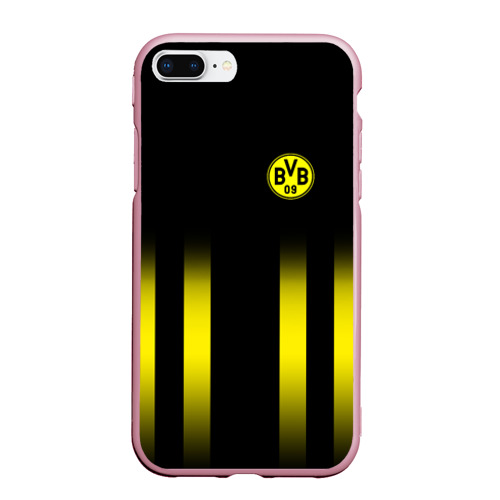 Чехол для iPhone 7Plus/8 Plus матовый FC Borussia 2018 Line, цвет розовый