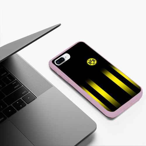 Чехол для iPhone 7Plus/8 Plus матовый FC Borussia 2018 Line, цвет розовый - фото 5