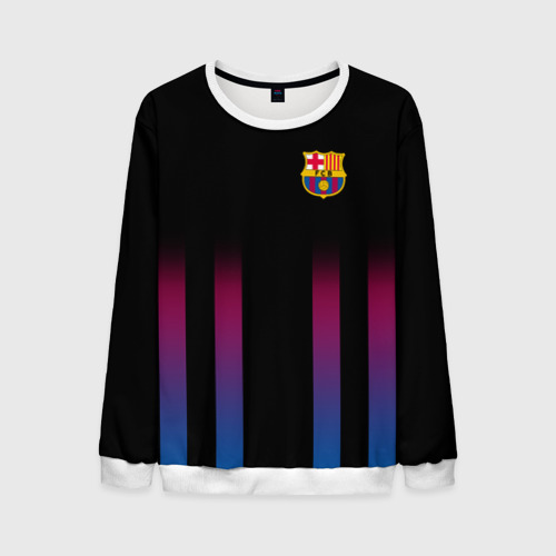 Мужской свитшот 3D FC Barcelona Color Line, цвет белый