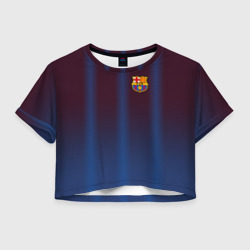 Женская футболка Crop-top 3D FC Barcelona Gradient