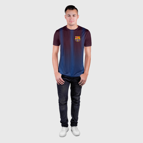 Мужская футболка 3D Slim FC Barcelona Gradient, цвет 3D печать - фото 4