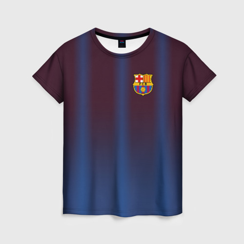 Женская футболка 3D FC Barcelona Gradient Фото 01 Женская футболка 3D FC Barcelona Gradient Фото 01