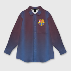 Мужская рубашка oversize 3D FC Barcelona Gradient