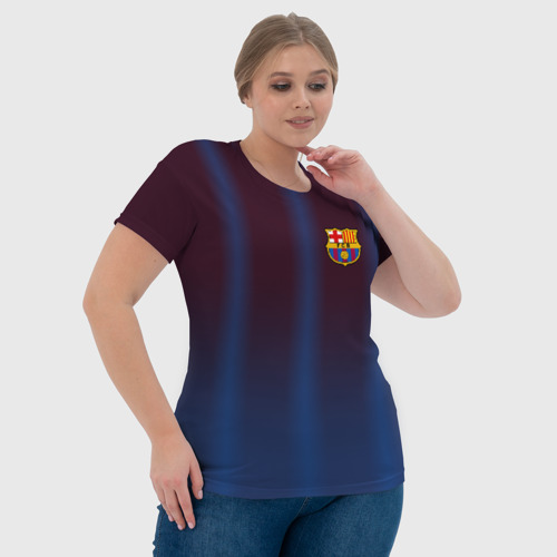 Женская футболка 3D FC Barcelona Gradient, цвет 3D печать - фото 6