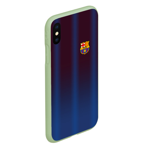 Чехол для iPhone XS Max матовый FC Barcelona Gradient, цвет салатовый - фото 3