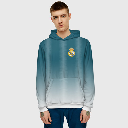 Мужская толстовка 3D Real Madrid 2018 Gradient, цвет белый - фото 3