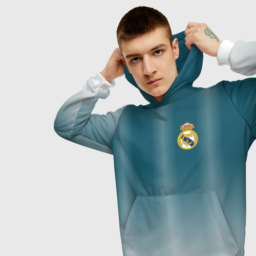 Мужская толстовка 3D Real Madrid 2018 Gradient, цвет белый - фото 5