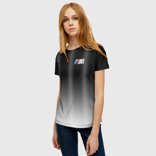 Женская футболка 3D BMW 2018 Black Gradient, цвет 3D печать - фото 3