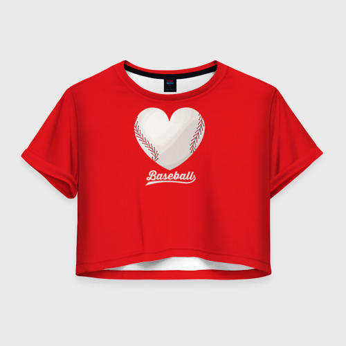 Женская футболка Crop-top 3D Love Baseball, цвет 3D печать