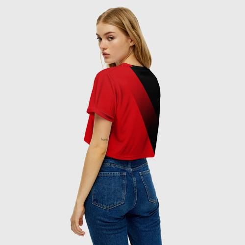 Женская футболка Crop-top 3D Manchester United Элита, цвет 3D печать - фото 5