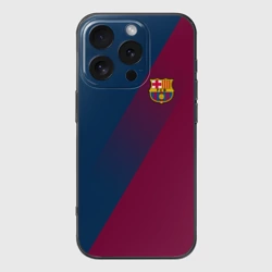 Чехол для iPhone 16 Pro силиконовый с защитой камеры FC Barcelona Barca ФК Барселона