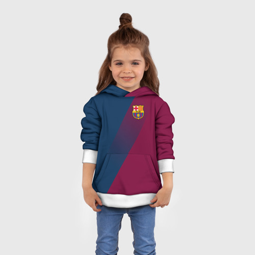 Детская толстовка 3D FC Barcelona Barca ФК Барселона, цвет белый - фото 4