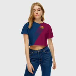 Женская футболка Crop-top 3D FC Barcelona Barca ФК Барселона - фото 2